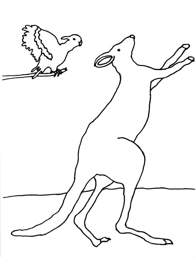 for a downloadable coloring page of a kangaroo a cockatoo title=